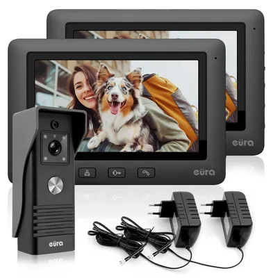 Immagine prodotto di Videocitofono a 4 fili - Due monitor a colori da 7 pollici - Risoluzione 720p - Cablato - Per videosorveglianza