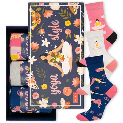Produktbild von Set aus 3 Paar Damen-Baumwollsocken JOGA, Größe 35–40, von SOXO – perfektes Geburtstagsgeschenk für Frauen
