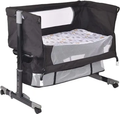 Produktbild von Famanu Babybett 3-in-1 mit Verstellbarer Höhe und Mückennetz - Ideal für Neugeborene