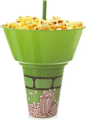 Produktbild von Becher mit Schale für Popcorn - praktische Lösung für Filmabende