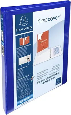 Productafbeelding van EXACOMPTA presentatiemap, A4, blauw, met 4-ringsmechanisme