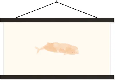 Produktbild von MuchoWow® Textilposter Fisch - Meer - Aquarell - Pastell 120x60 cm mit schwarzem Rahmen - Dekoration Schlafzimmer
