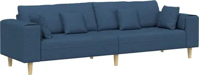 Zdjęcie produktu dla Sofa vidaXL, niebieska, 250 x 77 x 76 cm, obita tkaniną