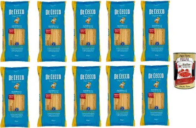 Produktbild von De Cecco Pasta Mafaldine n. 2 100% Italienisch Nudeln 10x 500g + Italian Gourmet Polpa 400g