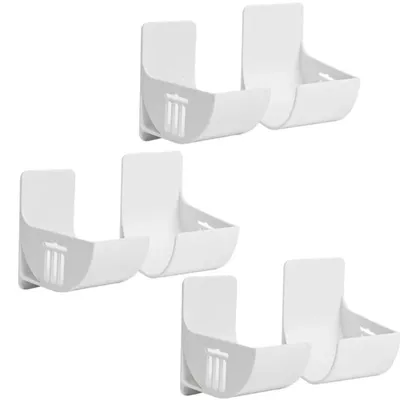 Wandhalter für Tüten & Folien, 6 Stück, selbstklebend, Weiß