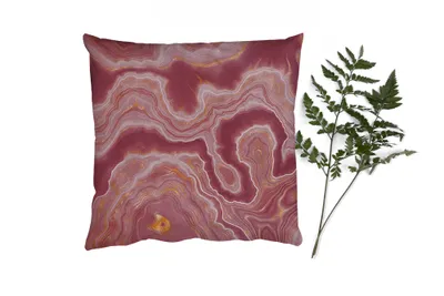 Produktbild von MuchoWow® Zierkissen Sofakissen Wohnzimmer Dekokissen 45x45 cm Achat - Abstrakt - Steine - Rosa - Schlafpolster - Polster für das Sofa