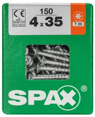 Produktbild von SPAX Universalschraube, Teilgewinde, Senkkopf, T-STAR plus T20, 4CUT, WIROX, 4 x 35 mm, 150 Stück