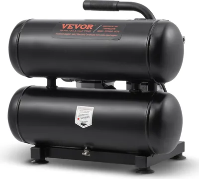 Obrázek produktu pro Vzduchový kompresor VEVOR, ocelová nádrž o objemu 4,6 galonu, 1 HP 2,0 CFM@90 PSI bezolejový vzduchový kompresor a max. tlak 120 PSI, velmi tichý přenosný kompresor 80 dB, pro opravy automobilů, huštění pneumatik,