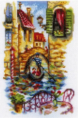 Immagine prodotto di Set per ricamo a punto croce RTO "Pittoreschi canali di Venezia" M294, 15x23 cm