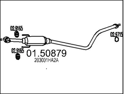 Produktbild von MTS 01.50879 Mittelschalldämpfer Schalldämpfer für NISSAN MICRA IV (K13)