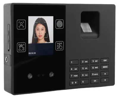 Produktbild von 4-in-1-Zeiterfassungsgerät für Mitarbeiter mit Gesichtserkennung, Fingerabdruck, Handabdruck und PIN-Eingabe – Zeiterfassungsuhr für kleine Unternehmen mit EU-Stecker