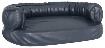 Produktbild von vidaXL Hundebett Ergonomisch Schaumstoff Dunkelblau 75x53cm Kunstleder