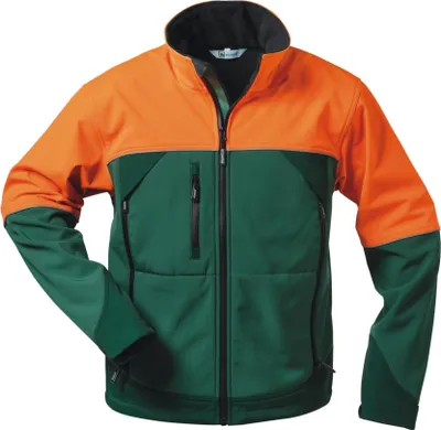 Obrázek produktu pro Lesnická softshellová bunda SANDDORN Gr.XL zelená/oranžová ELYSEE