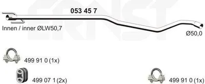 Produktbild von ERNST Abgasrohr Auspuffrohr für OPEL Astra H Caravan (A04) 053457