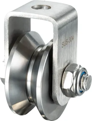 Produktbild von 48-mm-V-Umlenkrolle – Edelstahl – 2 Kugellager – Fitness – 12-mm-Kabel – 500 kg