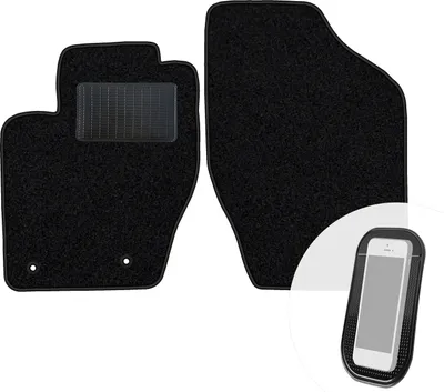 Produktbild von moto-MOLTICO Vorne Fußmatten Auto Velours Autoteppiche Schwarz Automatten Set 2-teilig passend für Peugeot 307 2001-2008