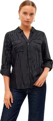 Produktbild von Vero Moda VMBUMPY Shirt, Hemd, Erwachsener, Weiblich, Schwarz, Black / Black, Einfarbig