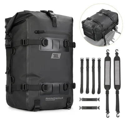 Produktbild von Motorrad Sitztasche 30L Wasserdicht Satteltasche Gepäckträgertasche Schwarz