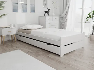 Obrázok produktu pre Posteľ IKAROS DOUBLE 90 x 200 cm, biela Matrac: Bez matraca, Rošt: Bez roštu