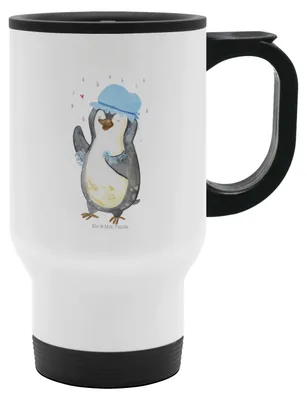 Produktbild von Mr. & Mrs. Panda Kaffeebecher To Go Pinguin Duschen - Weiß - Geschenk, Dusche, kaffee isolierbecher, Duschkonzert, Baden, Becher, thermosbecher, Thermobecher, Singen