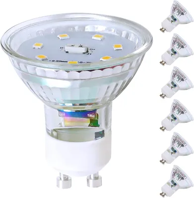 Imagen del producto de ZMH LED GU10, bombilla, luz cálida, pack de 6 unidades, 4.8W, luz cálida (3000K), ángulo de iluminación de 110°, foco