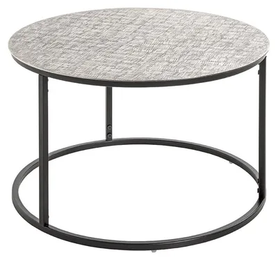 Runder Beistelltisch Metall schwarz-silber, H 37 x Ø 59 cm