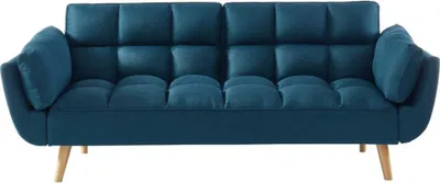 Produktbild von 3-Sitzer-Klappsofa mit Schlaffunktion aus LOELINE-Stoff - Farbe Blau