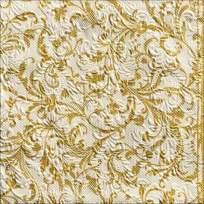 Produktbild von Servietten Papier 33x33cm Elegance geprägt 15 Stück Creme / Gold