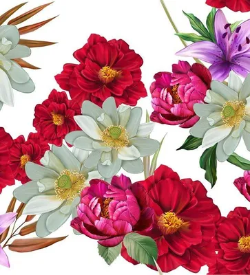 Immagine prodotto di OUTDOOR DECOSTOFFE OXFORD - Motivo fiori rossi su bianco I DR135