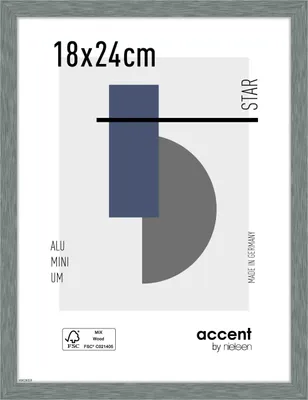 Produktbild von accent by nielsen Aluminium Bilderrahmen Star, 18x24 cm, Struktur Grau