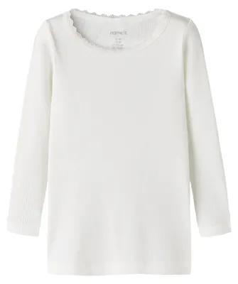 Image de Name IT Mädchen Nmfkab Ls Top Noos, Cloud Dancer, 104 cm
