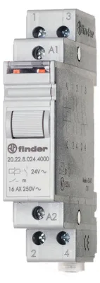 Produktbild von FINDER Stromst.-Sch.24VDC 20.22.9.024.4000 Serie 20 für DIN-Schiene 2S 16A 20.22.9.024.4000 (202290244000)
