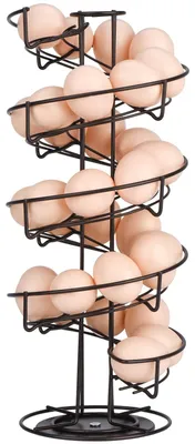Eierdispenser Spirale, 30-36 Eier, Metall, braun, 360° drehbar