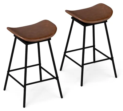 Image de Tabouret de bar - Siège haut - Tabouret pivotant à 360° - Assise en similicuir