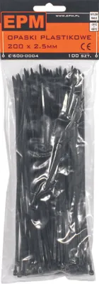 Immagine prodotto di Fascette di plastica PA6.6, 100 pezzi, nere, 100 x 2,5 mm - E-600-0002