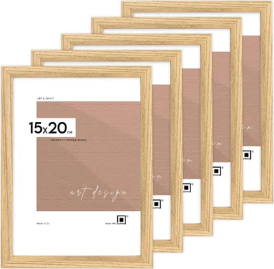 Productafbeelding van LUCA® Lijsten, FDM-technologie, set van 5 fotoframes, kleur eikenhout, 15x20 cm