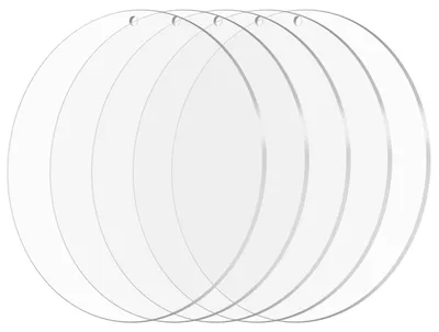 5 runde Acrylplatten, 20 cm, 2 mm, transparent
