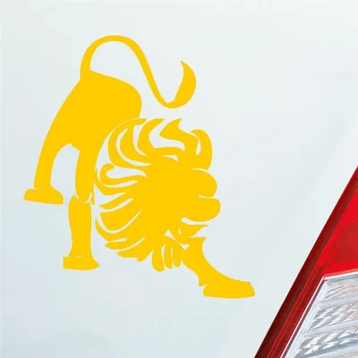 Produktbild von Auto Aufkleber Sternzeichen Löwe Lion KFZ Roller 9x10 cm Gelb Sticker Heckscheibenaufkleber
