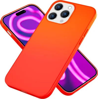 Produktbild von Hülle Neon für iPhone 15 Pro Max Silikon Schutzhülle Bunt Case Handyhülle Cover Orange