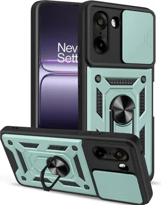 Produktbild von OnePlus Nord CE5 Hülle - Coverup Armor Ring Ständer Back Cover mit Kamera Schutz - Mintgrün