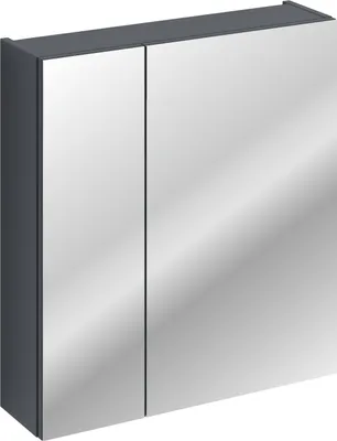 Zdjęcie produktu dla Szafka Łazienkowa Z Lustrem 60 Cm 2 Drzwi Niebieski Indigo Mdf Pvc