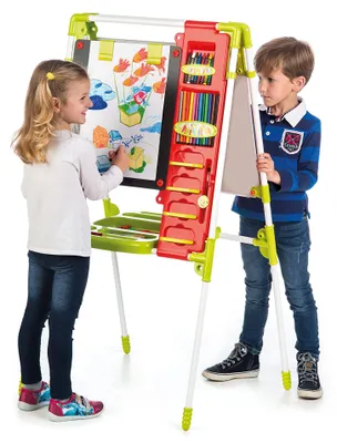 Produktbild von Zweiseitige Kindermalstaffelei mit Kreidetafel und Whiteboard
