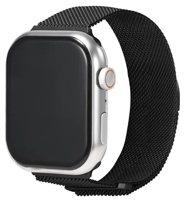 Produktbild von Milanaise Edelstahl Ersatzarmband für Apple Watch 1 2 3 4 5 6 7 8 9 10 11 SE 1 2 3 mit 38/40/41/42mm Magnetisches Mesh Uhrenarmband Schwarz Verstellbares Smartwatch Armband Größe Universal
