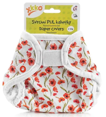 Produktbild von xkko Newborn Überhose Klett Red Poppies