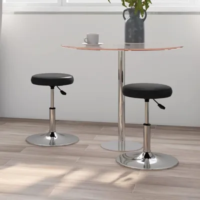 Immagine prodotto di Sedie da pranzo regolabili, rivestite in ecopelle nera