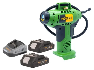 Zdjęcie produktu dla Kompresor akumulatorowy Procraft LK20 20 V 11 bar + 2x akumulator 2,0 Ah + ładowarka