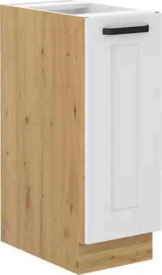 Image de Armoire coulissante LAILI – largeur 30 cm, blanc / chêne artisan