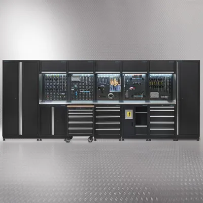 Productafbeelding van Werkplaatsinrichting PREMIUM met RVS werkblad 500 cm breed