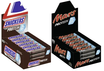 Produktbild von Protein Riegel Mix I Mars 18x50g I Snickers 18x47g