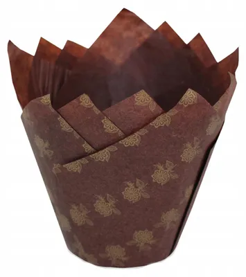 Produktbild von Papilart Tulpen Muffin-Förmchen Goldene Blumen 180 Stück